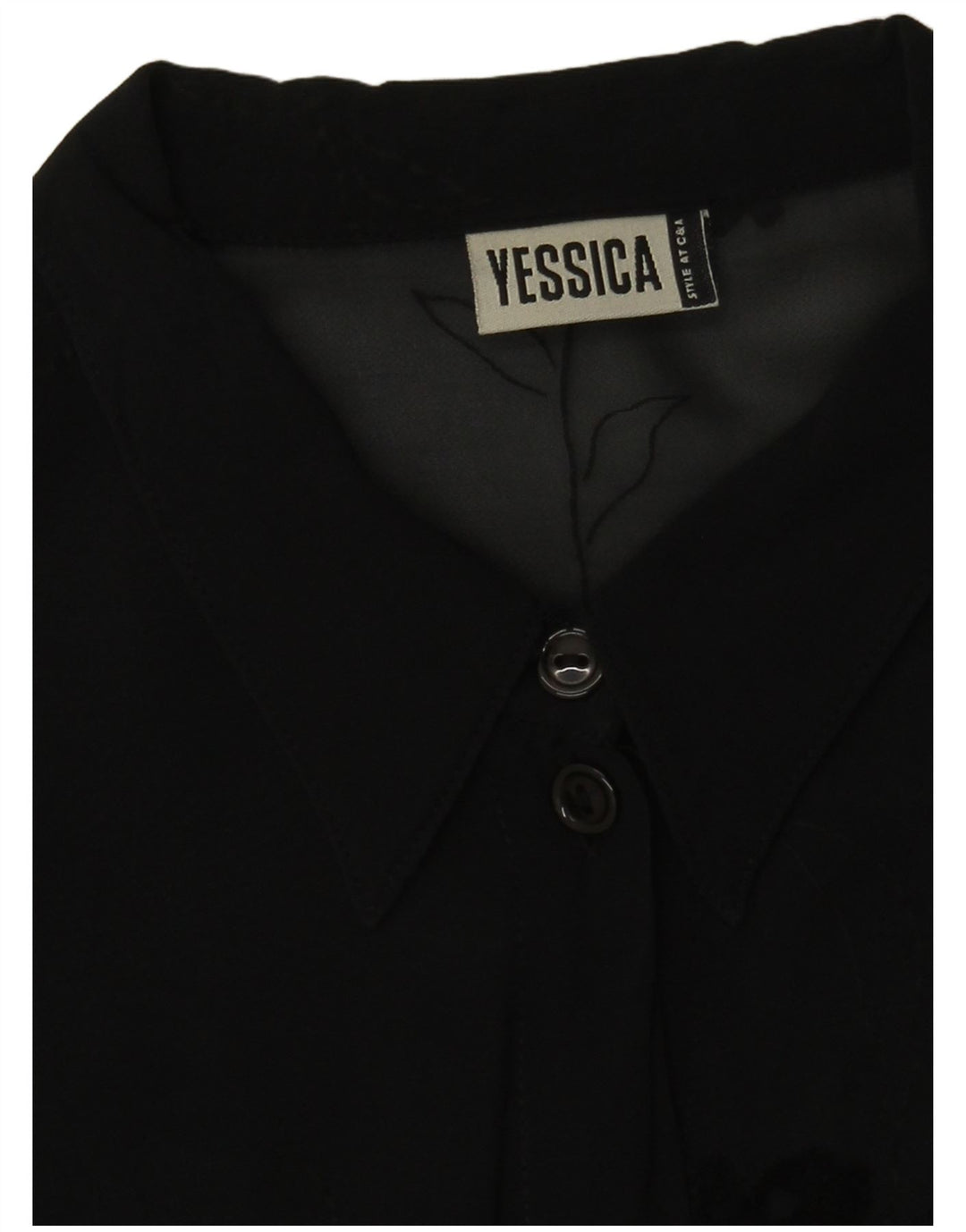 Bluză cu cămașă transparentă pentru femei Yessica UK 16, mare, neagră, florală