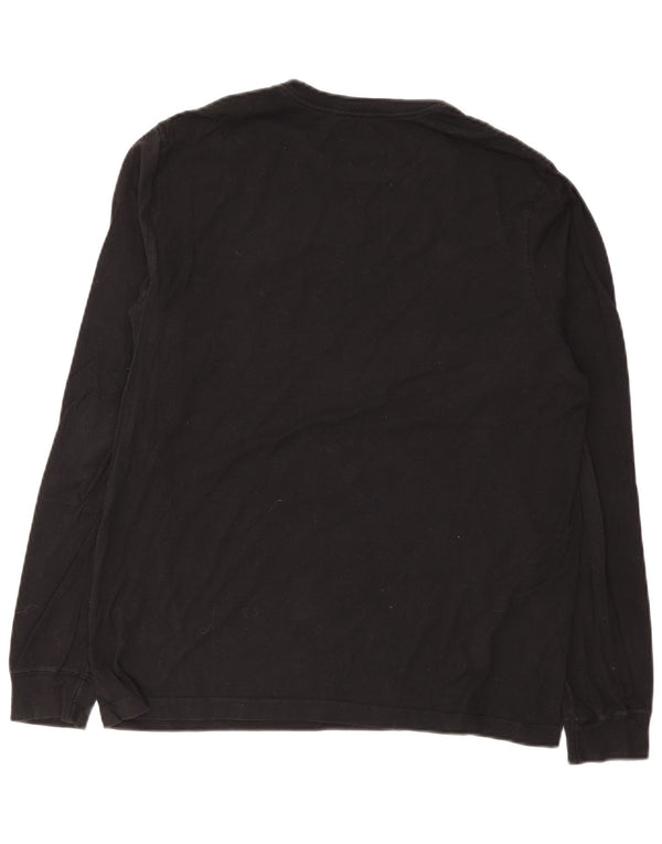 Top pentru bărbați Nike cu mânecă lungă, bumbac mediu negru