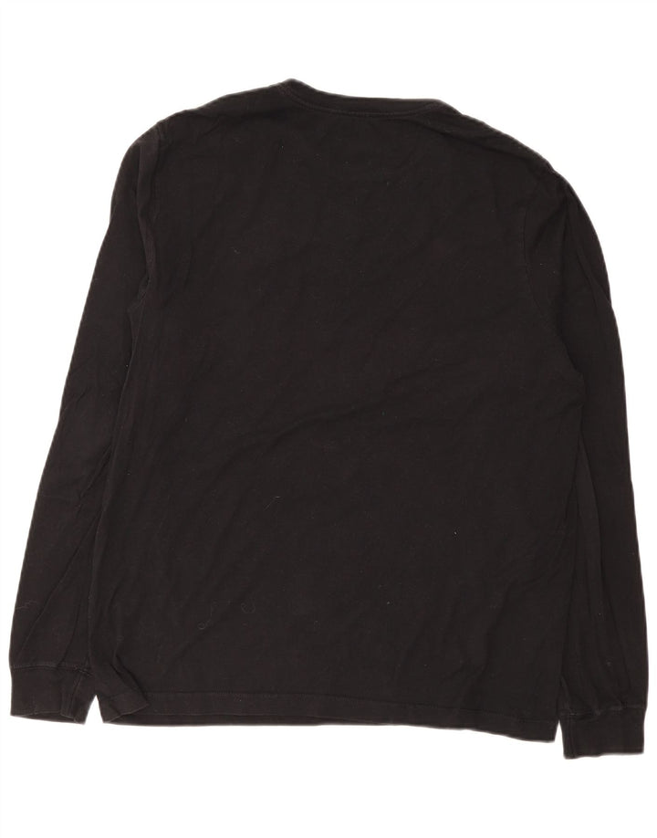 Top pentru bărbați Nike cu mânecă lungă, bumbac mediu negru