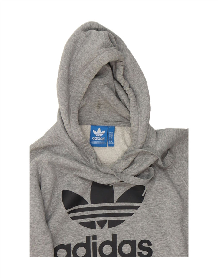 ADIDAS Mens Graphic Hoodie Jumper Medium Grey Cotton Vintage Adidas and Second-Hand Adidas from Messina Hembry 