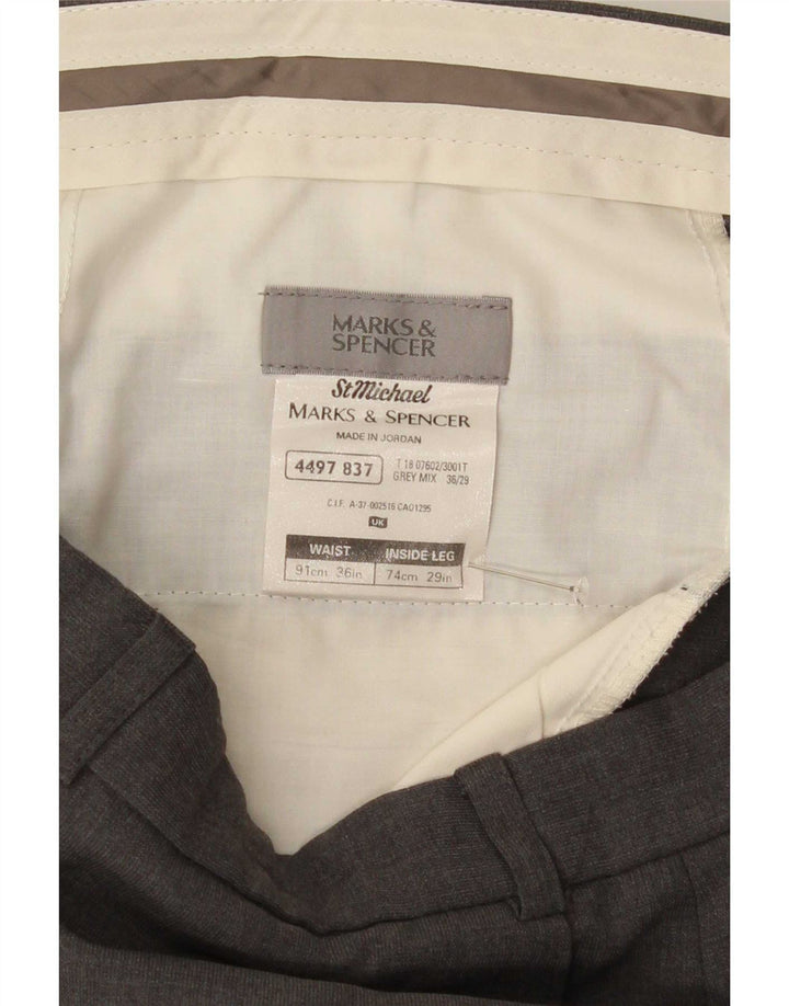 Marks & Spencer Pantaloni drepți pentru bărbați L36 L29 Poliester gri
