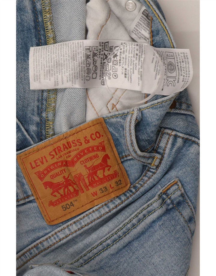 Blugi drepti pentru bărbați Levi's 504 W33 L32 Bumbac albastru