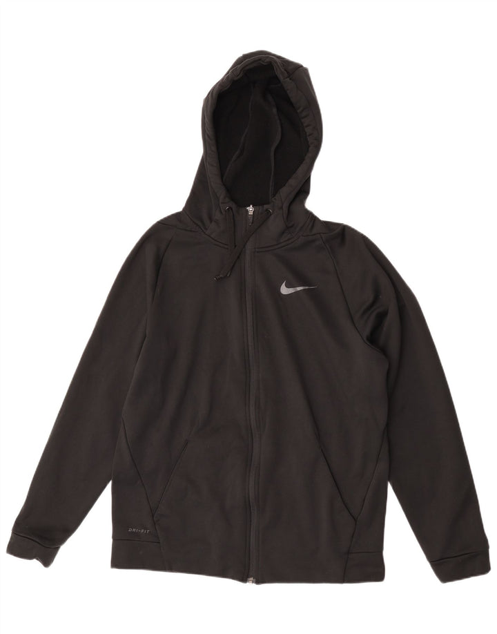 Pulover Nike pentru bărbați Dri Fit, cu fermoar, poliester mediu negru