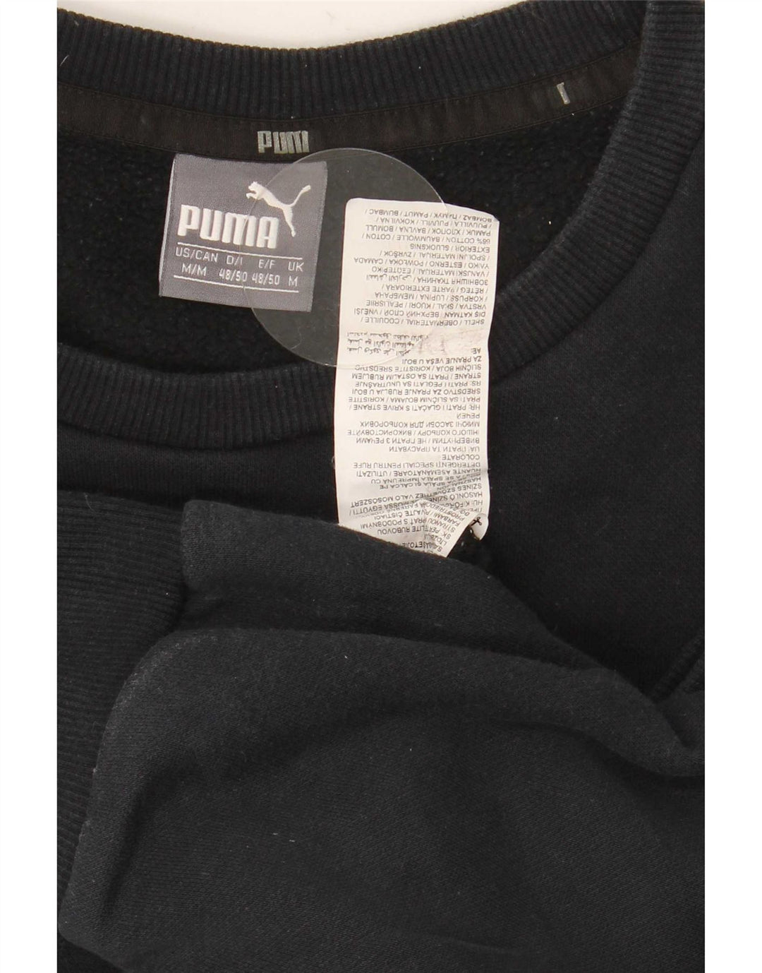 Pulover grafic pentru bărbați Puma, bumbac mediu negru