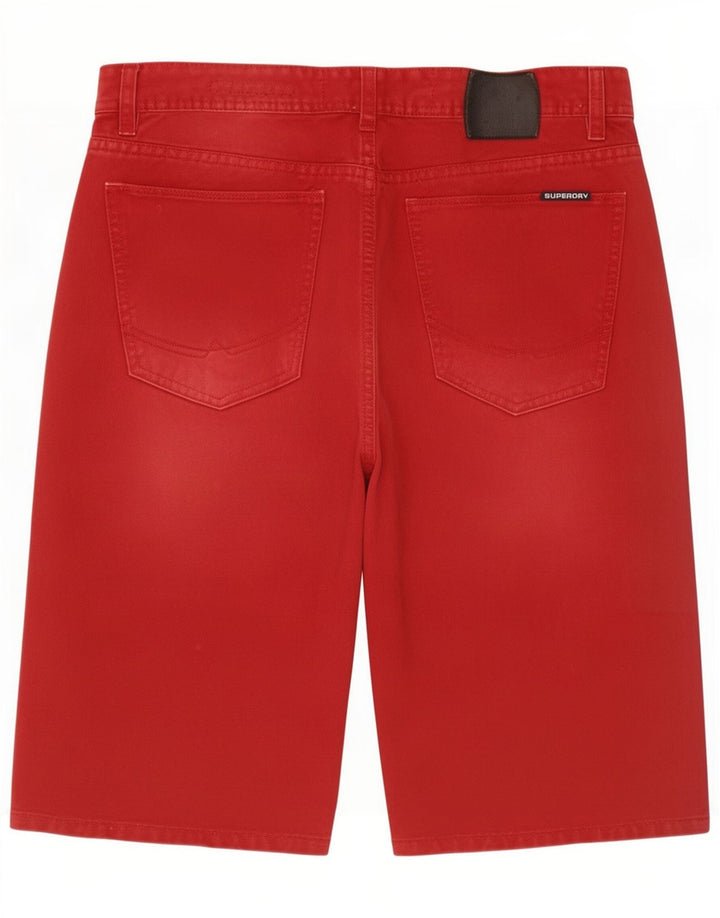 Pantaloni scurți din blugi pentru bărbați Superdry, mici W29, bumbac roșu