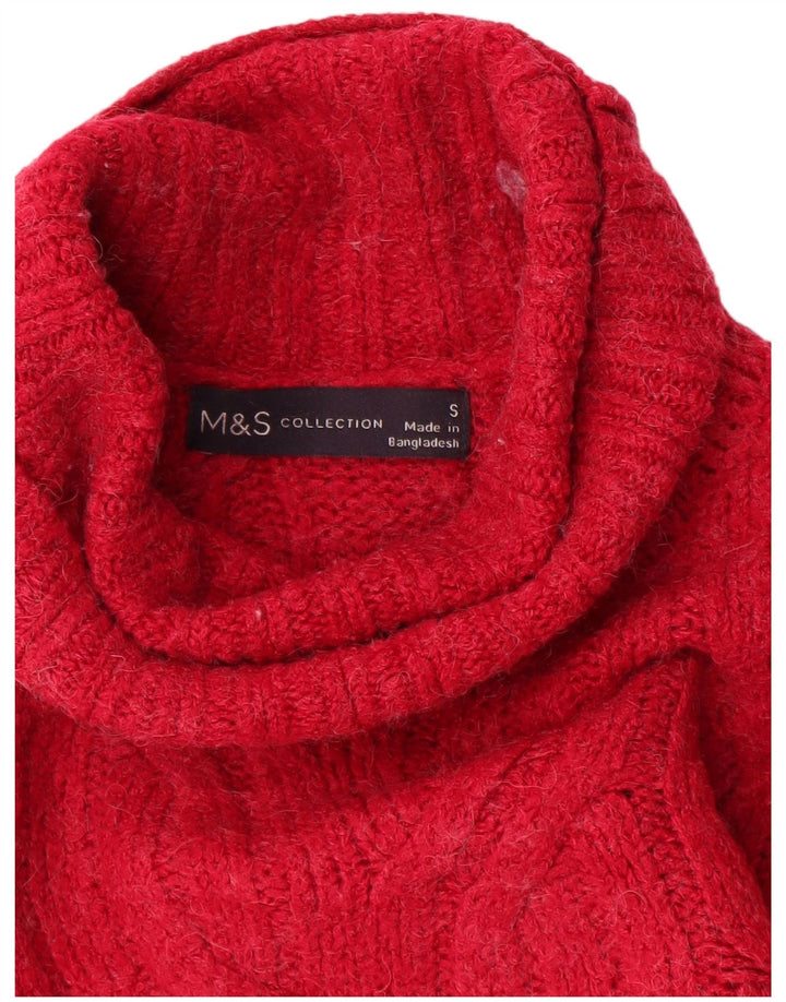 Marks & Spencer Pulover supradimensionat pentru femei cu gât rulat, UK 10 Mic, roz