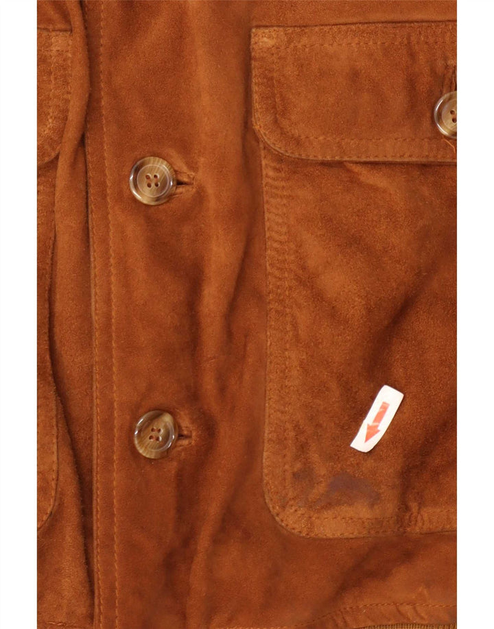Bomber Vintage pentru bărbați din piele intoarsa IT 48 Bej mediu