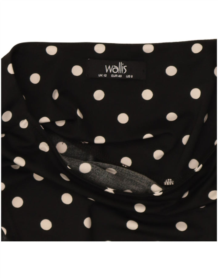 Rochie A-Line, fără mâneci, Wallis UK 12 Medium Black Polka Dot