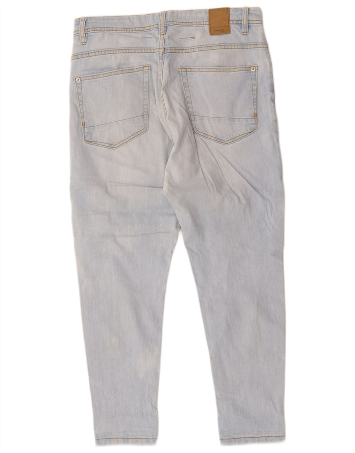 Zara, blugi tăiați, subțiri, învechiți, pentru femei, EU 40, medii, l30, l25, bumbac albastru