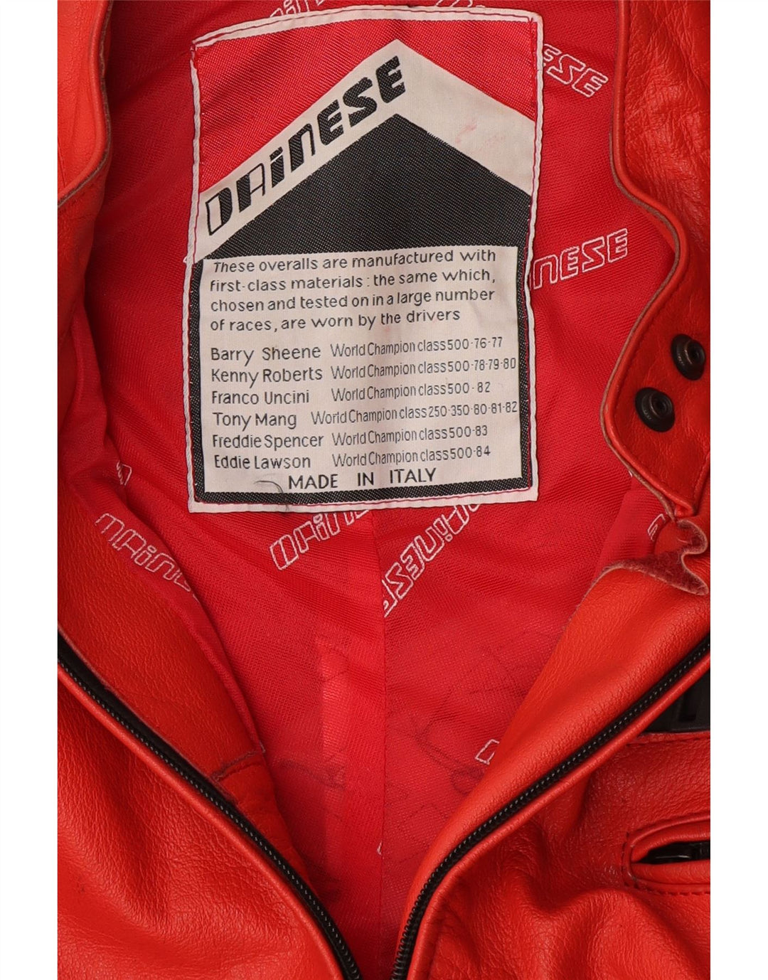 Salopetă cu grafică pentru motocicletă Dainese pentru femei UK 14 Medium Red Colorblock