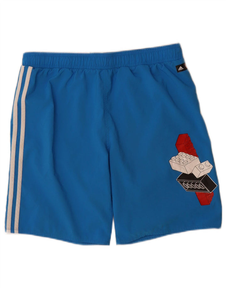 Pantaloni scurți de înot cu grafic pentru băieți Adidas 15-16 ani poliester albastru