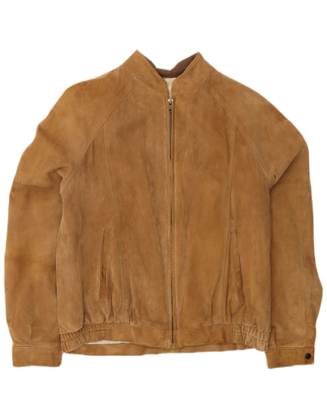 Bomber vintage pentru bărbați din piele intoarsa IT 50 mare, maro, din piele