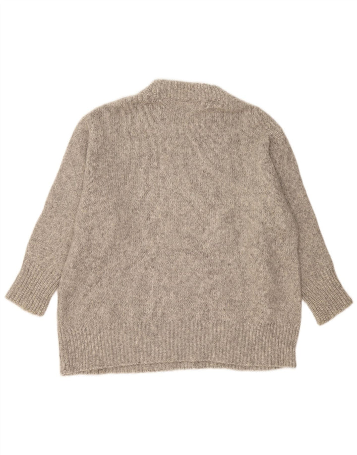 Pulover supradimensionat pentru femei Zara, cu decolteu rotund, UK 10, mic, gri pete