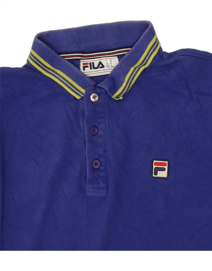 FILA Mens Polo Shirt Medium Blue Cotton Vintage Fila and Second-Hand Fila from Messina Hembry 