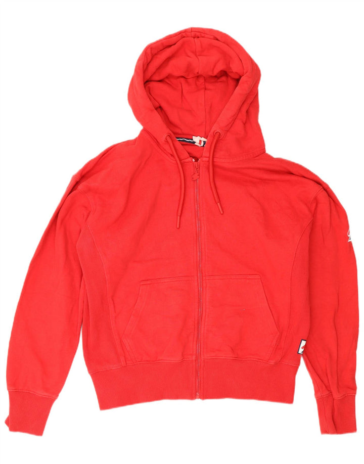 Pulover Superdry pentru femei cu fermoar, UK 12, bumbac roșu mediu