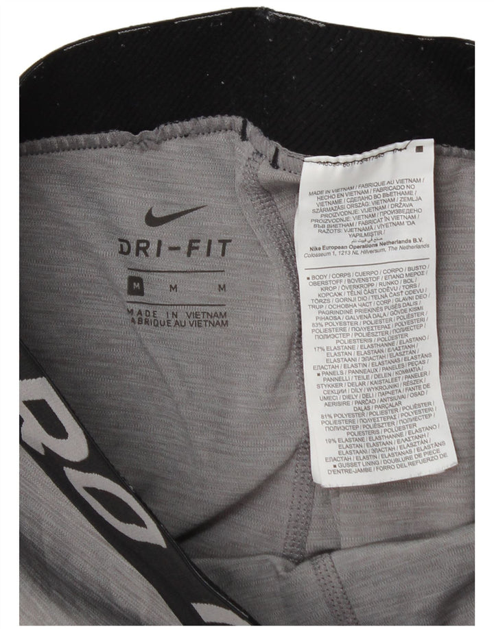 Leggings cu grafice Nike Dri Fit pentru femei UK 12 Gri mediu Colorblock