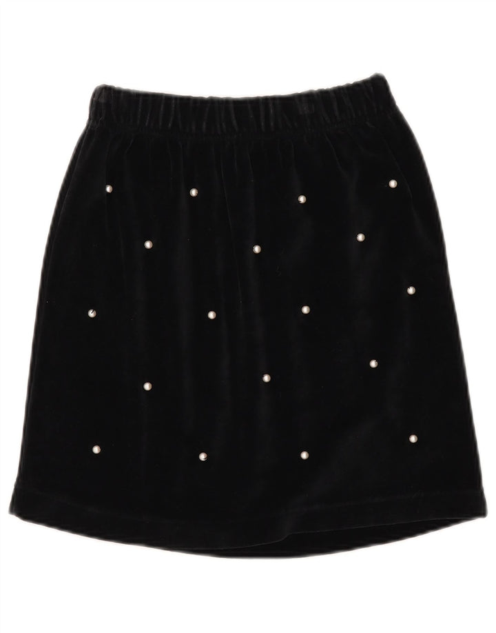 Fusta mini Kenny pentru femei din catifea W30 bumbac mediu negru