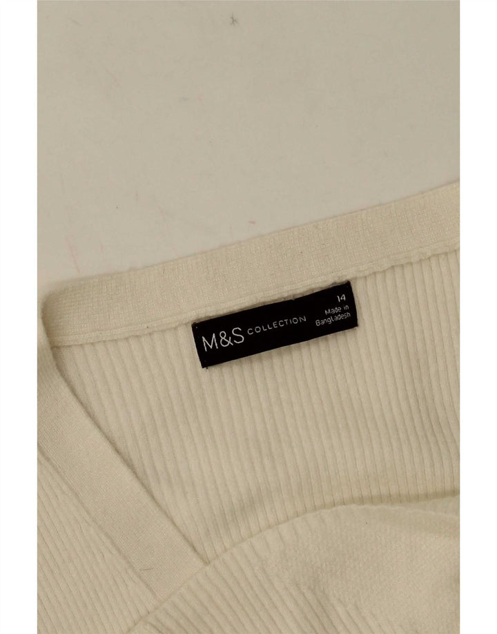 Pulover cardigan pentru femei Marks & Spencer UK 14 Medium White