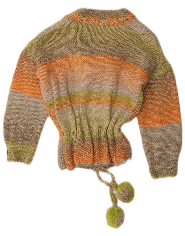 Vintage Womens Cardigan Pulover UK 14 Medium Multicolor Striped