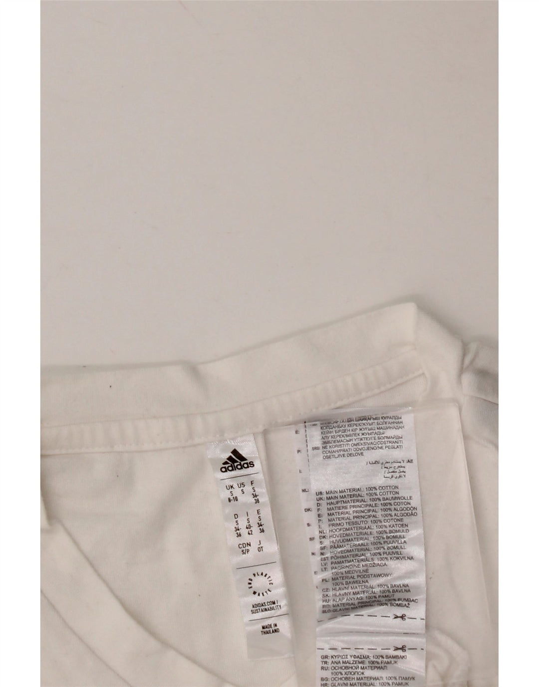 Tricou pentru femei ADIDAS, UK 8/10, bumbac alb mic