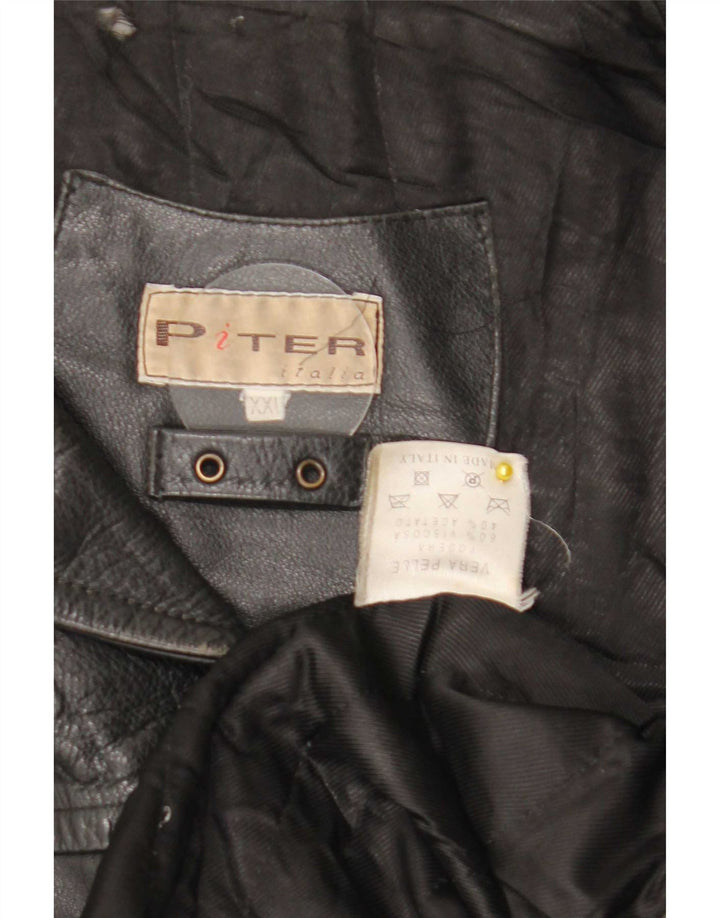 Jachetă de piele vintage pentru bărbați UK 44 2XL Negru