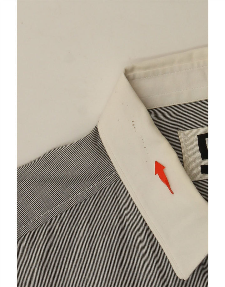 Cămașă pentru bărbați DOLCE & GABBANA slim fit IT 52 mare, gri, bumbac cu dungi