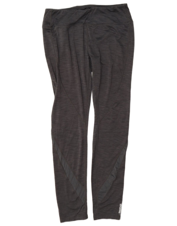Leggings pentru femei Reebok UK 12 Medium Gri Flecked Poliester