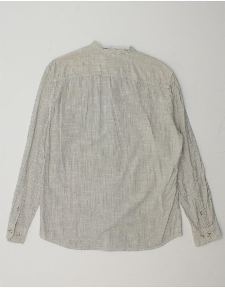 JACK & JONES Mens Shirt Large Grey Pinstripe Cotton Vintage Jack & Jones and Second-Hand Jack & Jones from Messina Hembry 
