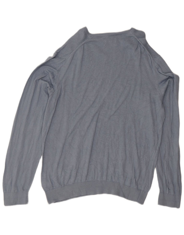 Pulover cu decolteu în V Marks & Spencer pentru bărbați, bumbac albastru 2XL