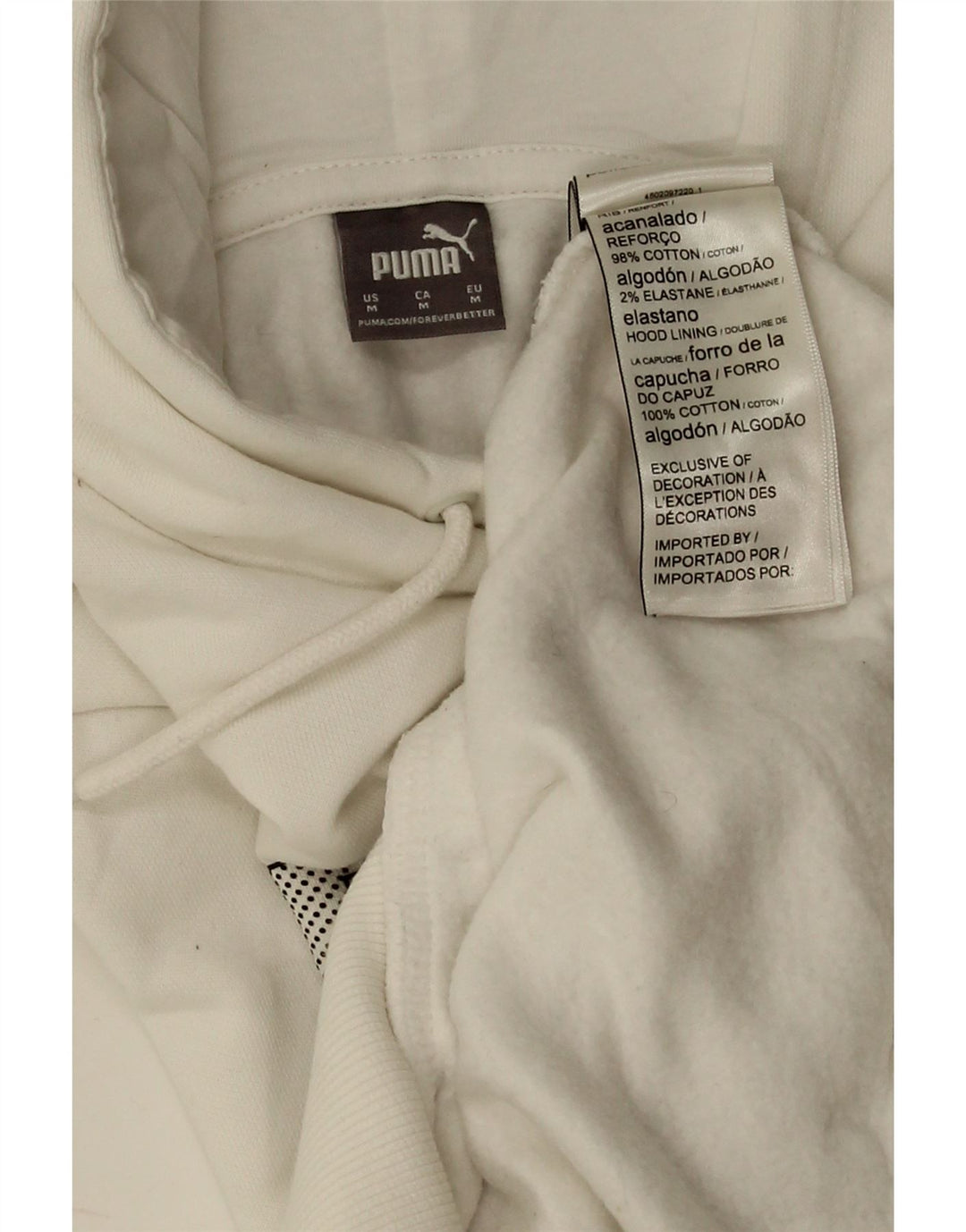 Pulover pentru femei Puma Graphic Hoodie UK14 Medium White Bumbac