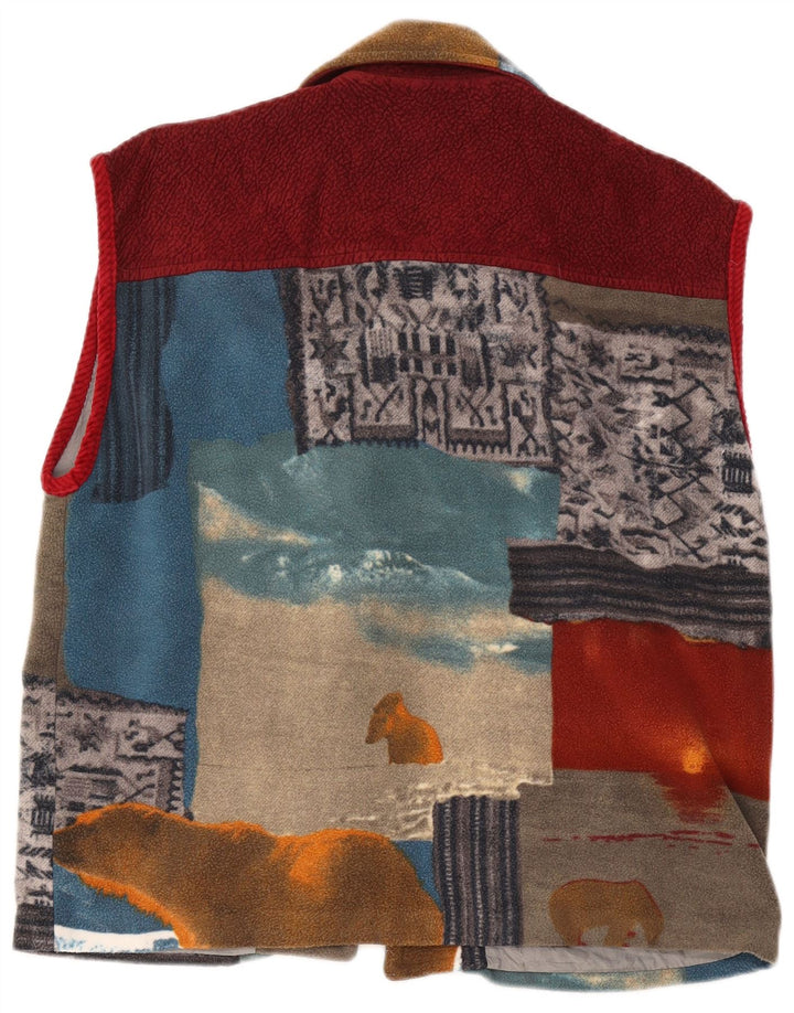 Gilet vintage pentru femei din fleece Utility UK 42 XL, multicolor, patchwork