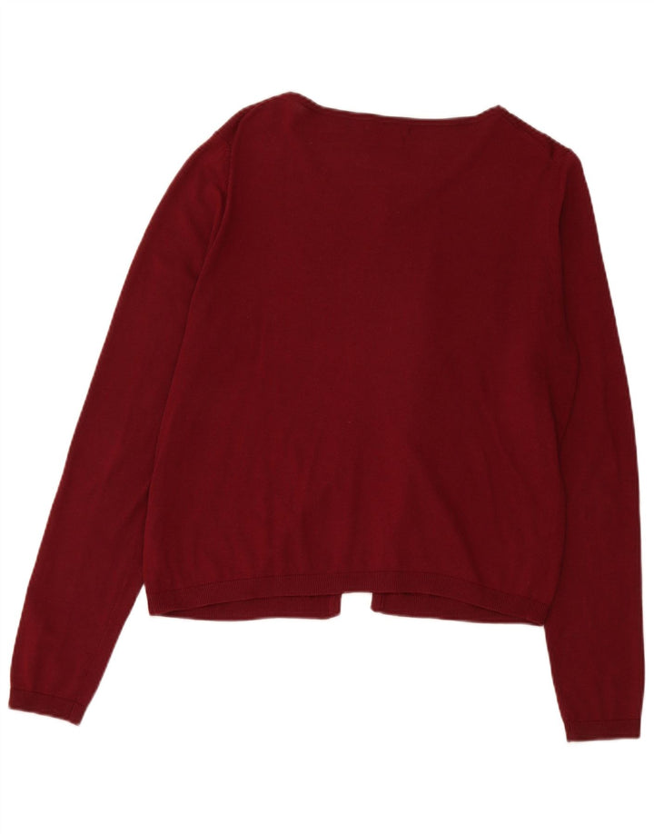Jumper Bolero Massimo Dutti pentru femei UK 14 Medium Burgundy Mătase