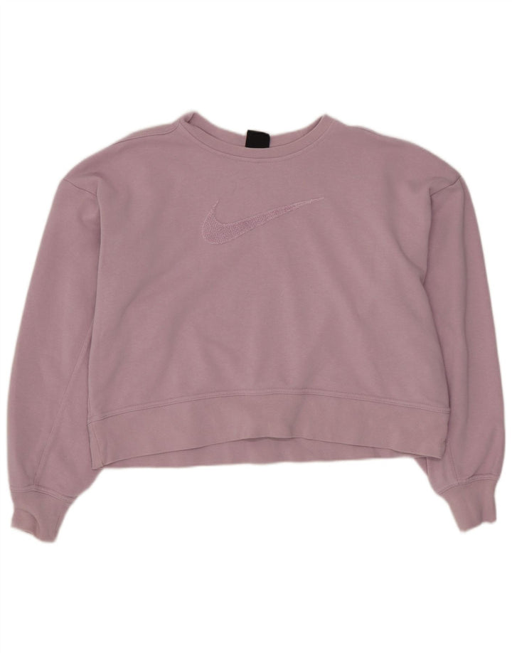 Pulover cu grafic supradimensionat Nike Dri Fit pentru femei UK 6 XS Violet