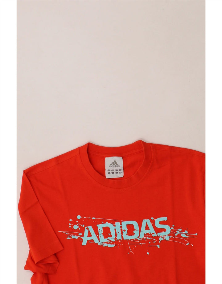 ADIDAS Mens Graphic T-Shirt Top Small Orange Vintage Adidas and Second-Hand Adidas from Messina Hembry 