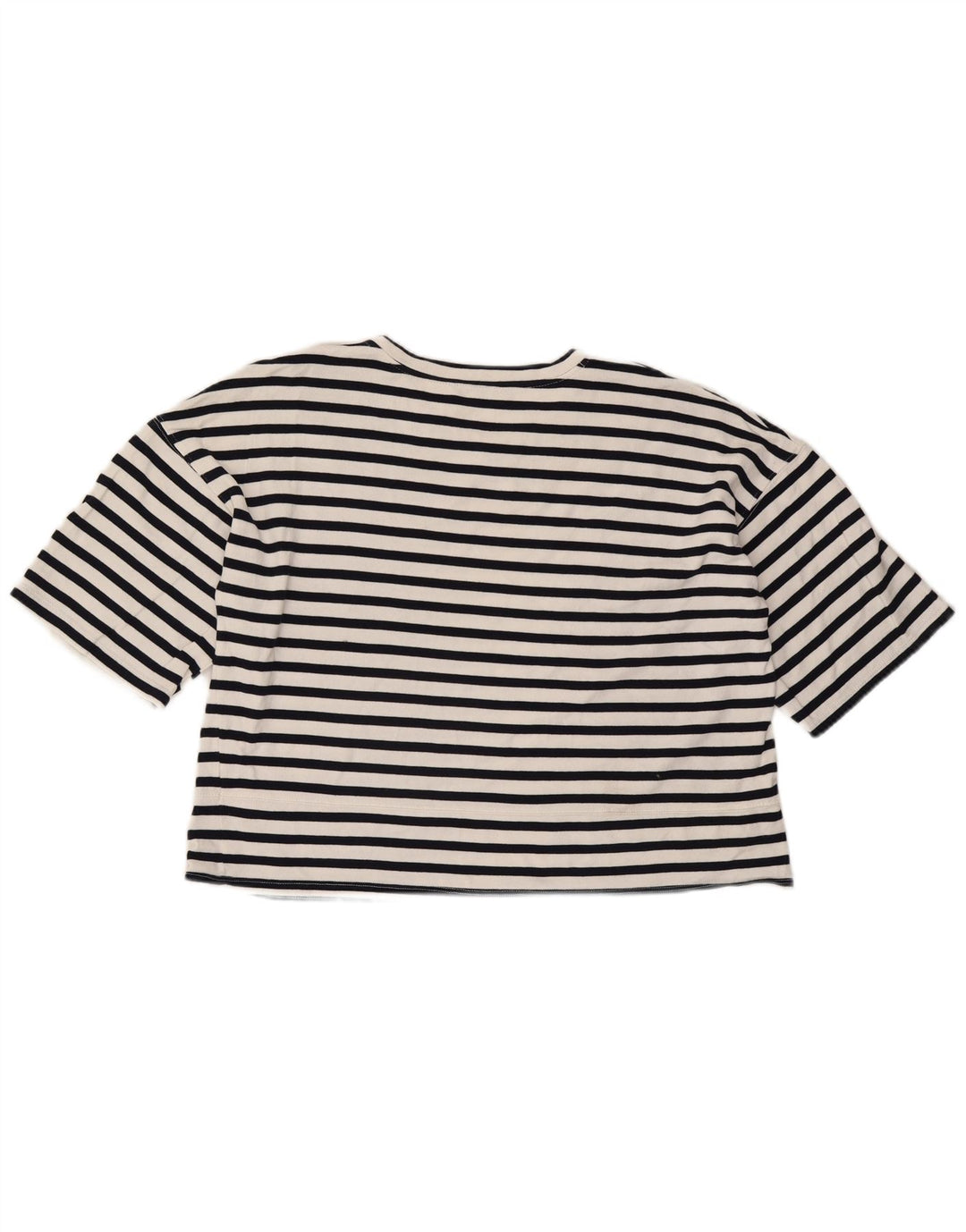 Tricou Crop pentru femei Zara UK 16 Large White Striped