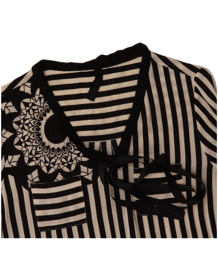 Bluză cămașă cu cravată în față pentru femei DESIGUAL UK 12 Medium Black Dunge