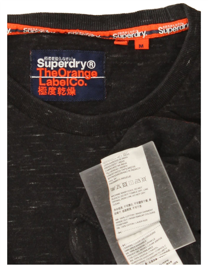 SUPERDRY tricou pentru bărbați Top mediu negru bumbac cu pete