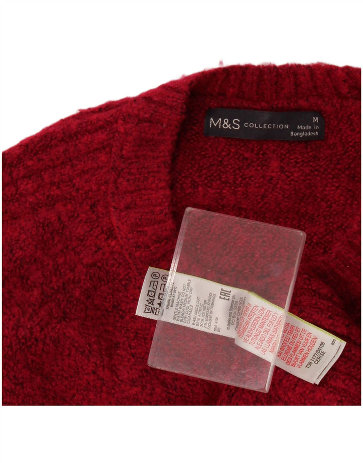 Pulover pentru femei Marks & Spencer cu decolteu triplu UK 14 Burgundy mediu