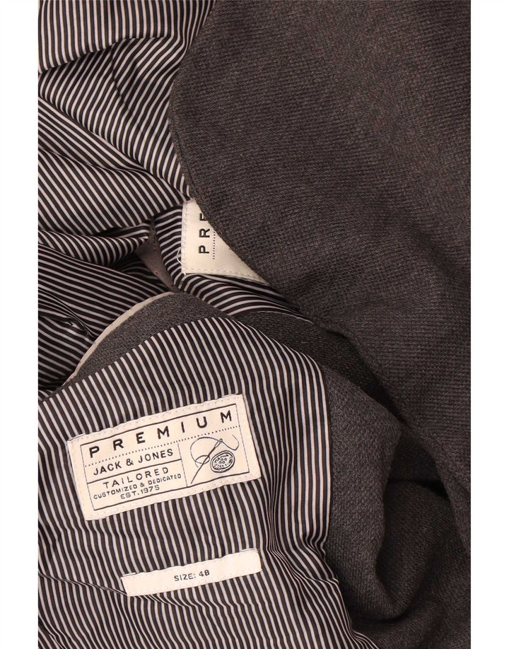 Jack & Jones Jachetă pentru bărbați cu 2 nasturi EU 48 Poliester gri mediu