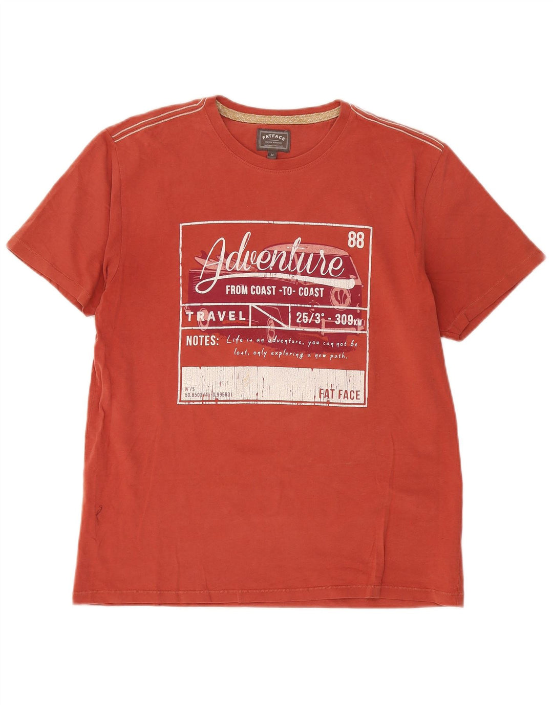 Tricou grafic pentru bărbați Fat Face Top Bumbac roșu mediu
