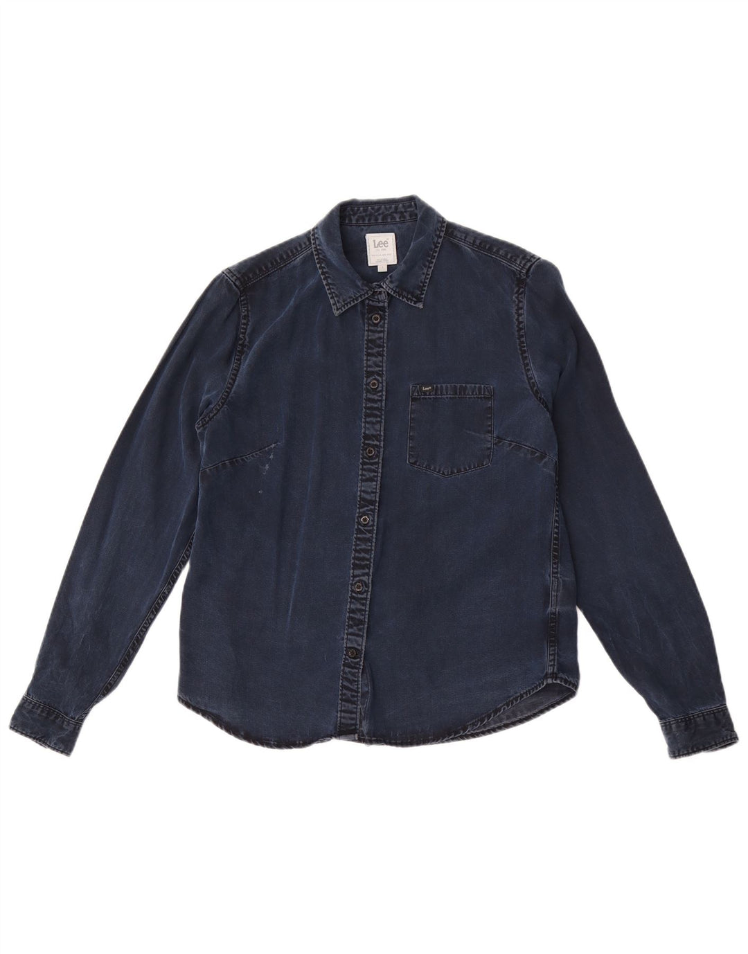 Cămașă Lee pentru femei, cu croială regulată, din denim UK 10, mic, bleumarin, Lyocell