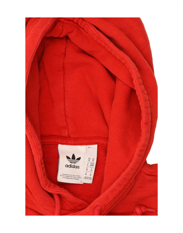ADIDAS Mens Hoodie Jumper Medium Red Cotton