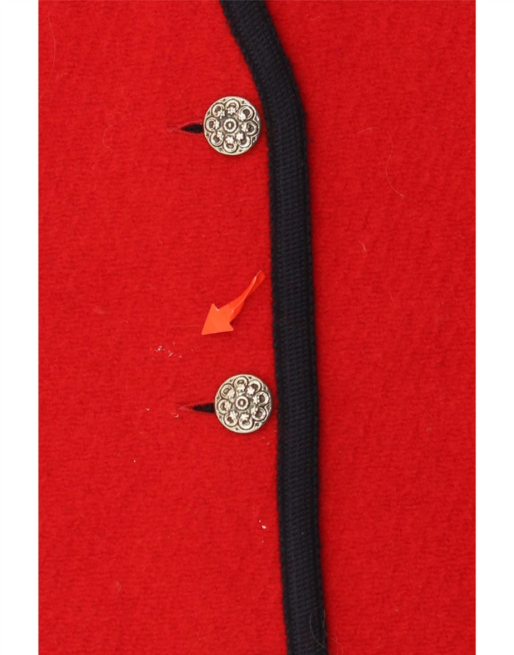 Pulover cardigan fără mâneci pentru femei VINTAGE UK 14 roșu mediu