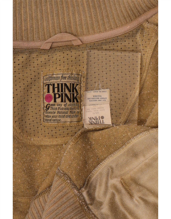 Jachetă fleece pentru bărbați Think Pink UK 38 Medium Bej Acrilic