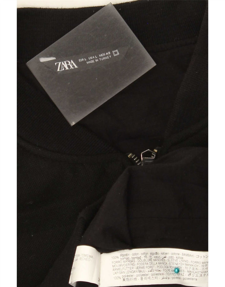 Bomber pentru bărbați Zara UK 40, mare, negru, bumbac