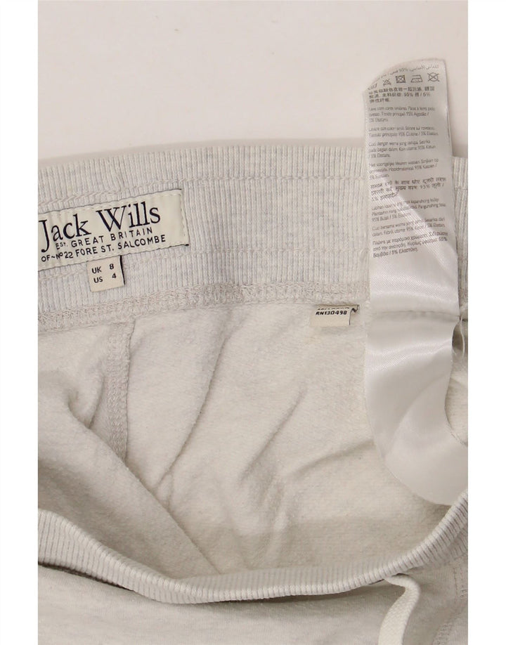 JACK WILLS Pantaloni de trening grafic pentru femei Joggeri UK 8 Small Gri