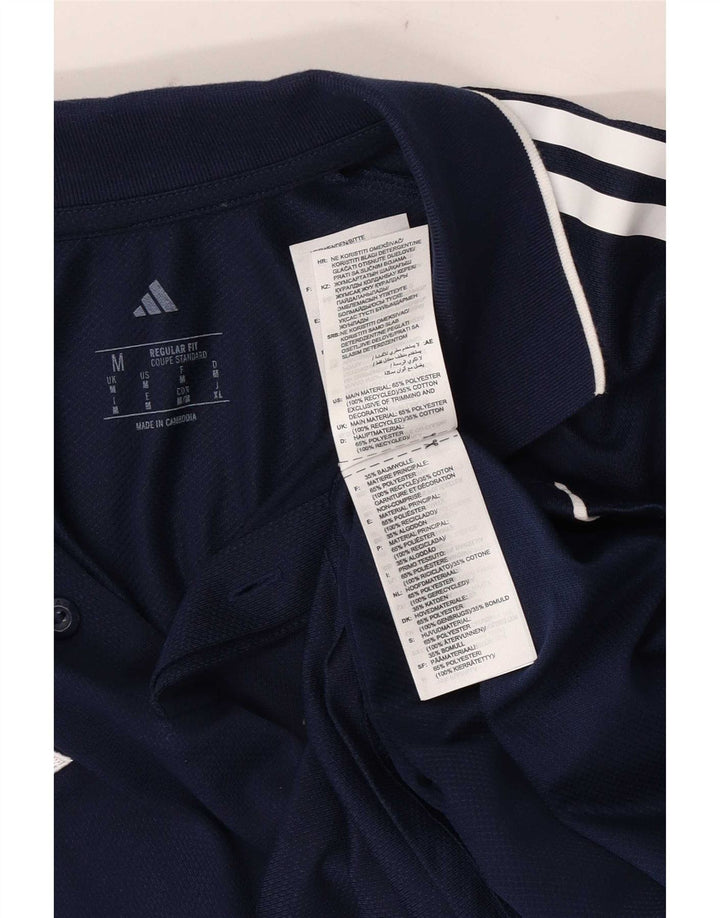 Tricou polo Adidas pentru bărbați, cu croială normală, poliester color bloc mediu, albastru marin