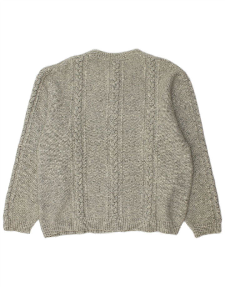 Pulover cardigan pentru bărbați Moschen Modell Gri mediu Lână nouă