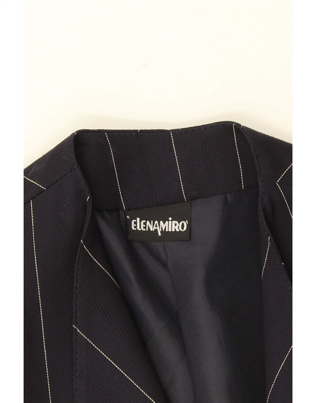 ELENA MIRO Jachetă Blazer pentru femei cu 2 nasturi UK 18 XL Lână cu dungi bleumarin