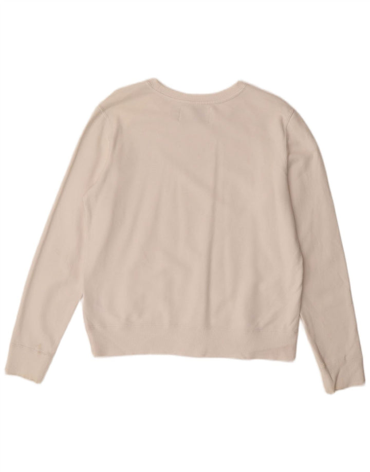 Calvin Klein Jeans Pulover cu grafic pentru femei UK 14 Medium White